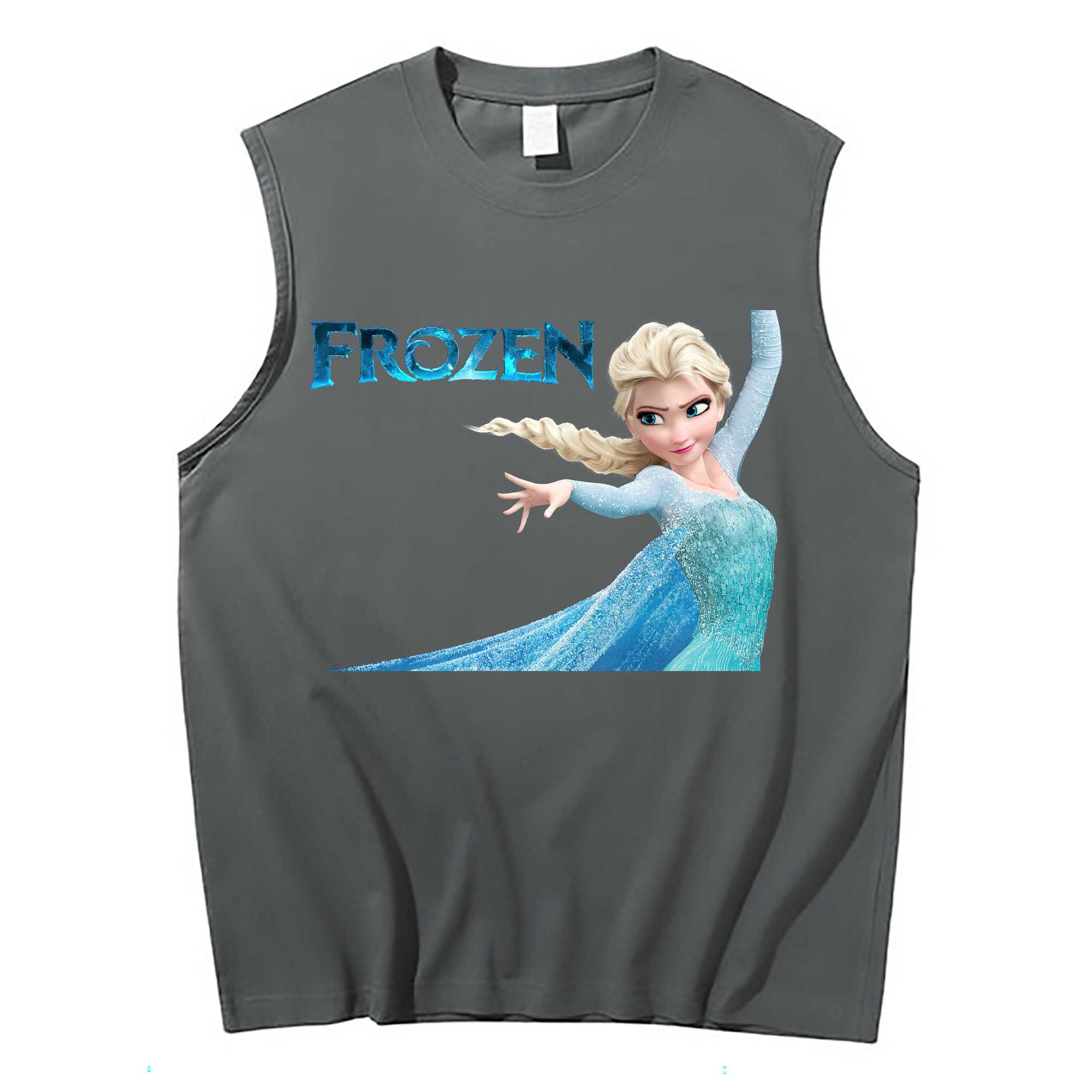 （画像用） アナと雪の女王 アンナ エルサ Frozen Anna Elsa コットン100％タンクトップ（フロントプリント）